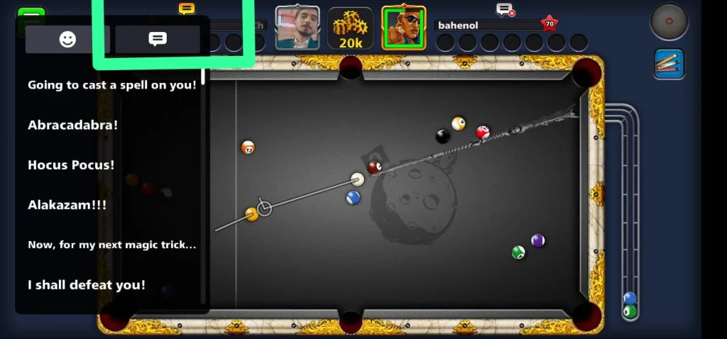 chat in game 8 ball pool mod apk